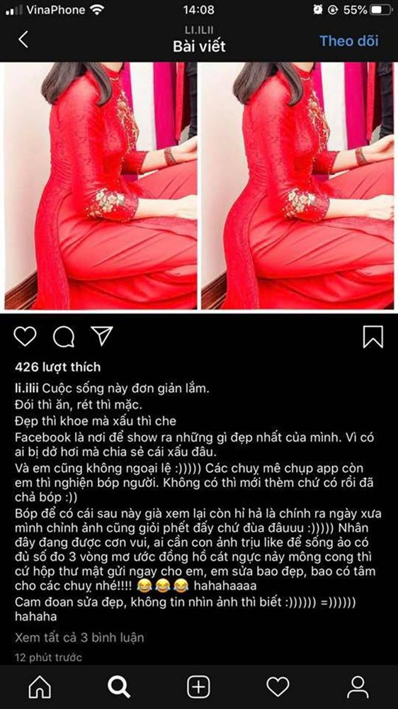 Lưu Đê Ly lại bị phát hiện chỉnh sửa ảnh quá đà để có body ngon nghẻ vì Huy DX lỡ tay đăng nhầm cái ảnh chưa qua photoshop-2