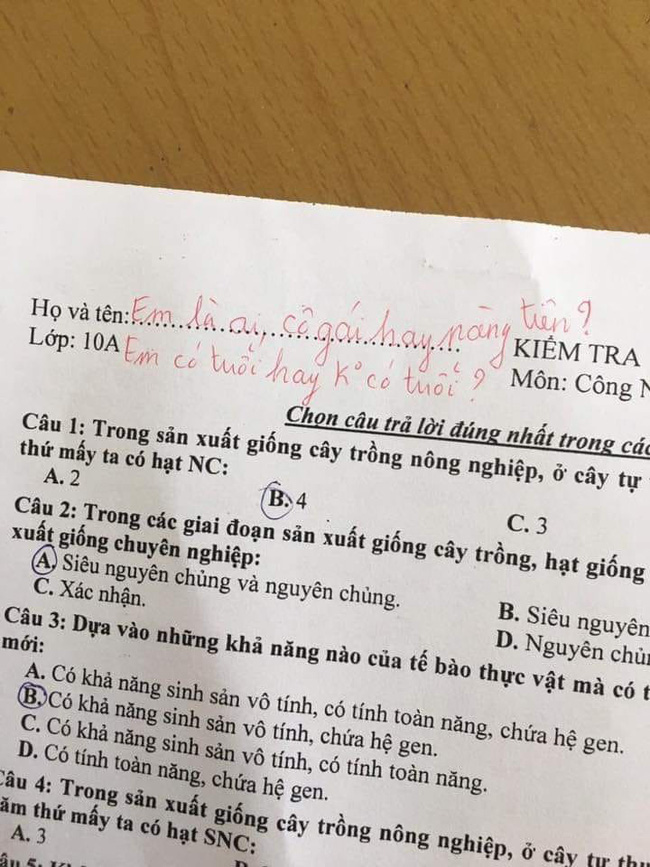 Học sinh quên ghi tên trong bài kiểm tra, thầy giáo lại nhắc khéo bằng dòng thơ ngọt ngào khiến dân mạng thả triệu like”-1