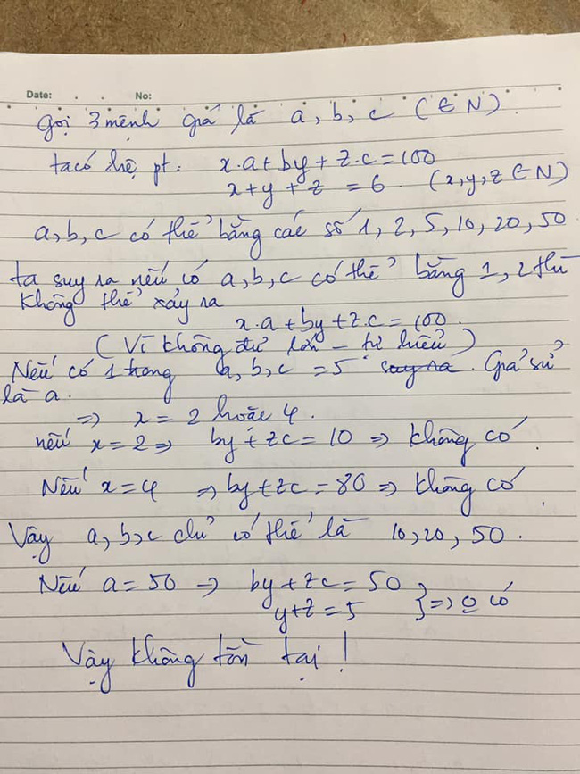 Bài toán Chọn 6 tờ tiền với 3 mệnh giá khác nhau sao cho tổng bằng 100k khiến dân mạng nát óc, nào ngờ đáp án quá đơn giản-2