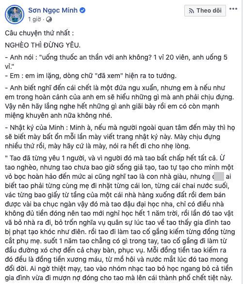 Sơn Ngọc Minh tung loạt bằng chứng hẹn hò đồng tính tố Erik lợi dụng tình cảm, tuyên bố sốc: Mình chết mọi người mới vừa lòng à?-1
