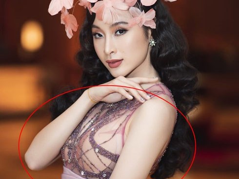 Tái xuất Vbiz, Angela Phương Trinh 'chơi lớn' đội cả rừng hoa nhưng lộ miếng dán ngực lù lù