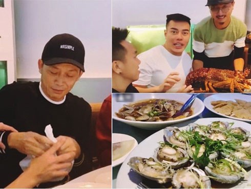 Hoài Linh giấu kỹ bọc thức ăn giữa bàn tiệc toàn vi cá, tôm hùm, mở ra ai cũng thương