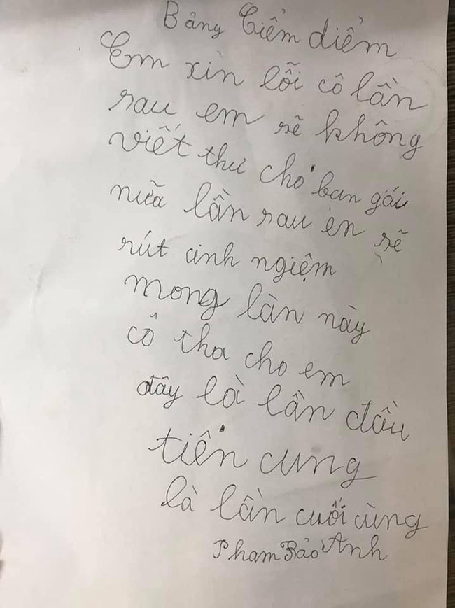 Viết thư cho bạn gái, 2 cậu nhóc lớp 1 bị cô giáo phạt viết bản kiểm điểm nhưng nội dung bên trong mới nhiều bất ngờ-3