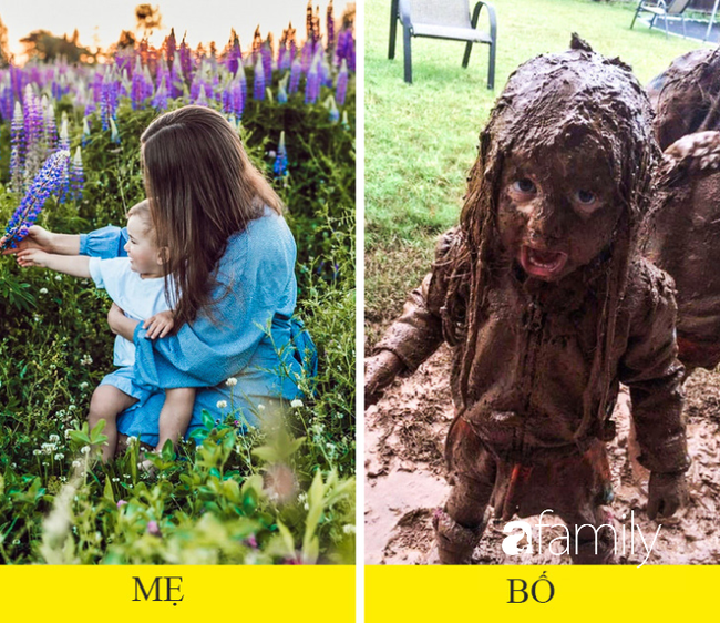 Cười không nhặt được mồm” khi xem chùm ảnh sự khác nhau giữa bố và mẹ khi chăm con-3