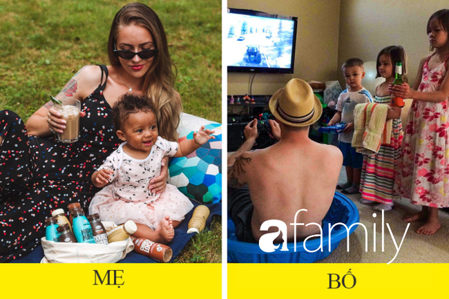 Cười không nhặt được mồm” khi xem chùm ảnh sự khác nhau giữa bố và mẹ khi chăm con-4