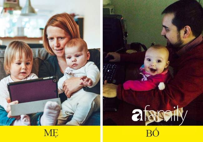 Cười không nhặt được mồm” khi xem chùm ảnh sự khác nhau giữa bố và mẹ khi chăm con-5