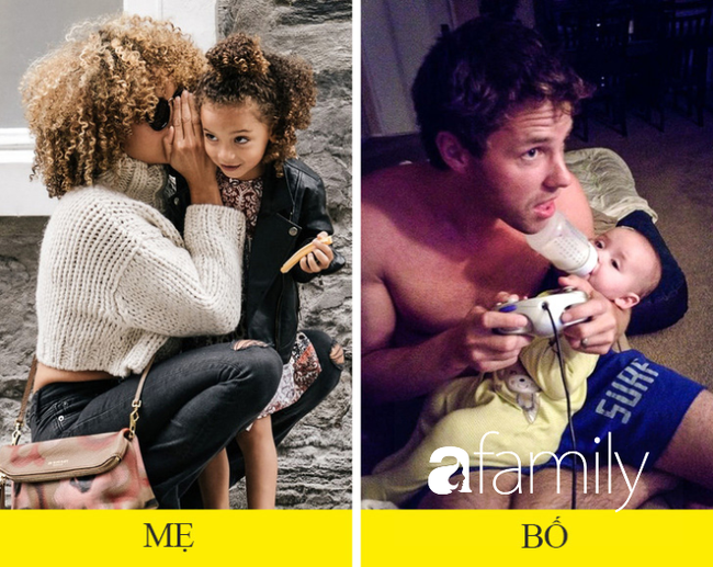 Cười không nhặt được mồm” khi xem chùm ảnh sự khác nhau giữa bố và mẹ khi chăm con-6