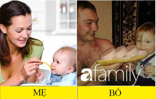 Cười không nhặt được mồm” khi xem chùm ảnh sự khác nhau giữa bố và mẹ khi chăm con-13