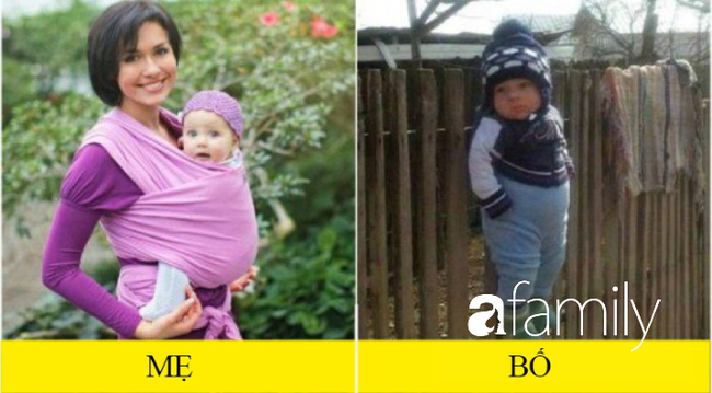 Cười không nhặt được mồm” khi xem chùm ảnh sự khác nhau giữa bố và mẹ khi chăm con-15