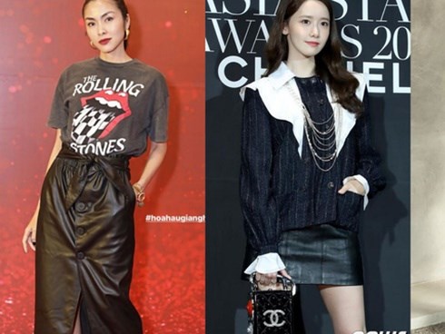 Hết Yoona rồi đến Hà Tăng diện chân váy da, bạn sao có thể kìm lòng trước item sang chảnh hào nhoáng này?