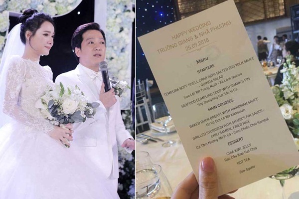 So thực đơn trong tiệc cưới của Cường Đô La, Trường Giang và sao Việt-5