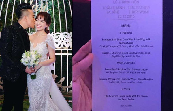So thực đơn trong tiệc cưới của Cường Đô La, Trường Giang và sao Việt-6