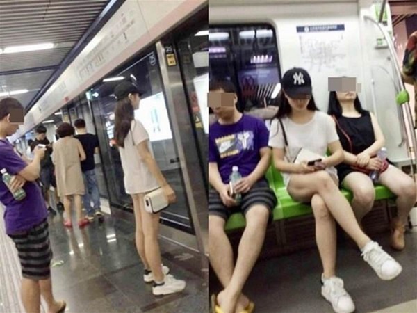 Đi tàu điện ngầm mặc váy cũn cỡn, cô gái trẻ khiến mọi người đứng hình khi quên diện luôn nội y, dân mạng bày tỏ ý kiến trái chiều-1