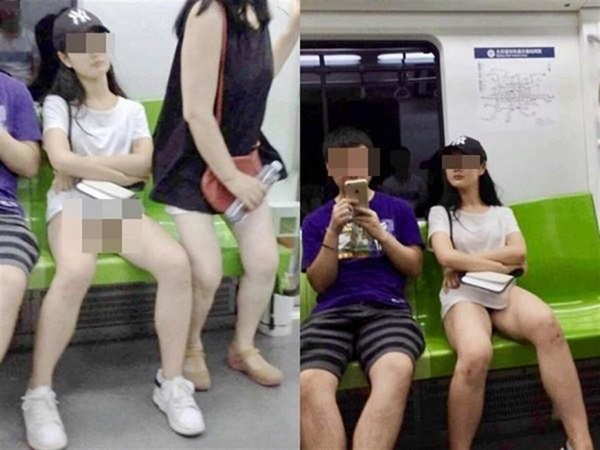 Đi tàu điện ngầm mặc váy cũn cỡn, cô gái trẻ khiến mọi người đứng hình khi quên diện luôn nội y, dân mạng bày tỏ ý kiến trái chiều-2