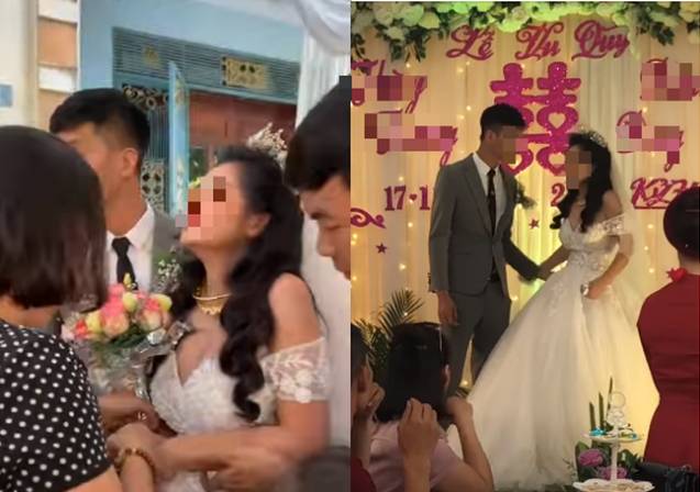 Cô dâu có biểu cảm kì lạ trong ngày cưới đang được MXH thi nhau đồn đoán nhưng thái độ xử lý tình huống của chú rể mới đáng nói-2