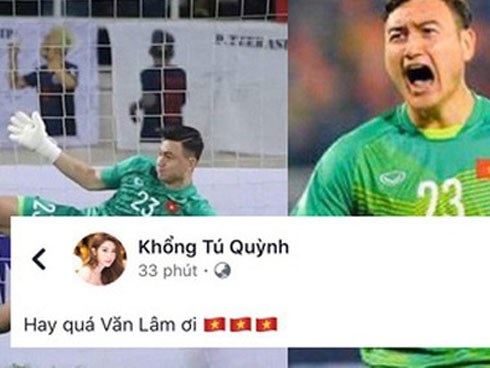 Cản phá quá xuất sắc, Đặng Văn Lâm khiến Đỗ Mỹ Linh, Khổng Tú Quỳnh và loạt sao Vbiz phải thốt lên khen ngợi