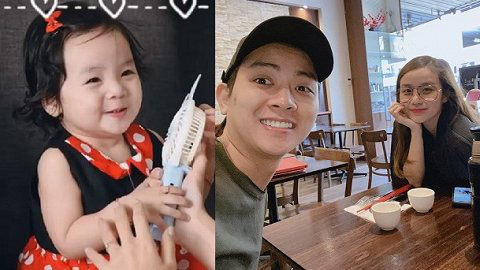 Vợ chồng Hoài Lâm lần hiếm hoi khoe ảnh đủ mặt 2 con gái-2