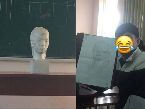 Sinh viên Mỹ thuật trổ tài vẽ mẫu vật nhưng khác xa một trời một vực, giáo viên nhìn thấy liền cho ngay 0 điểm