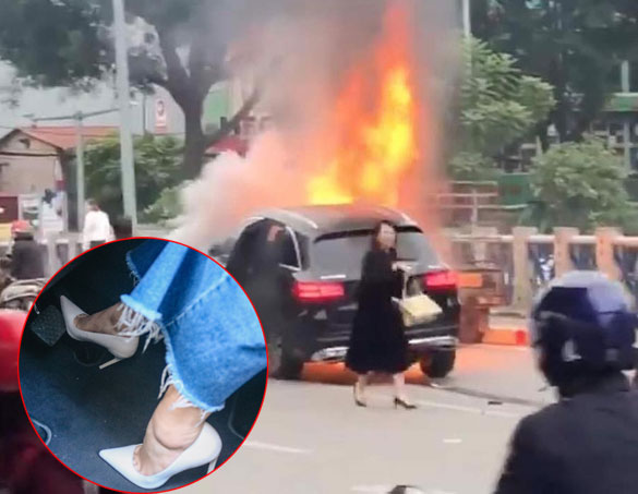 Tông vào ôtô mở cửa vì chạy xe trên vỉa hè-1