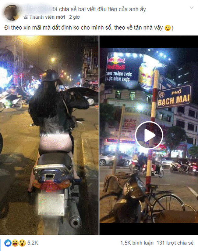 Đi xe máy ban đêm mặc quần quá mỏng để lộ cả nội y, cô gái xinh đẹp khiến dân mạng nóng mắt-1