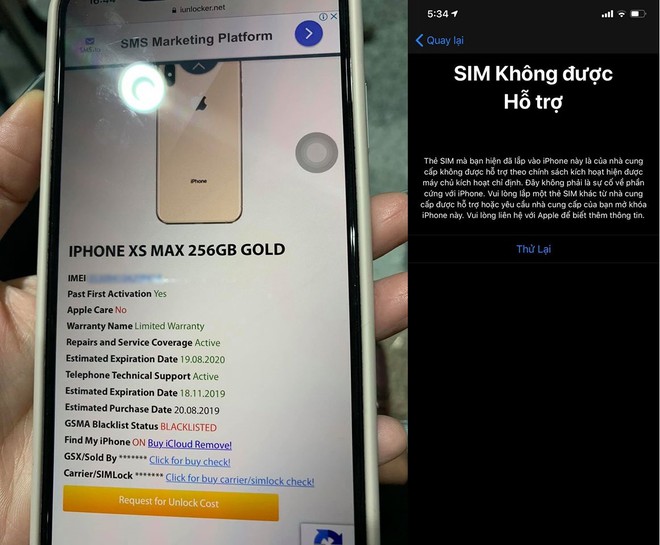 Mua iPhone XS Max quốc tế, dùng 1 tháng thành máy lock tại VN-1