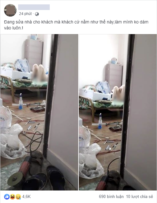 Anh thợ sửa nhà tội nhất năm 2019: Muốn làm việc cũng không yên vì cô chủ nhà nằm hớ hênh như mời gọi-1
