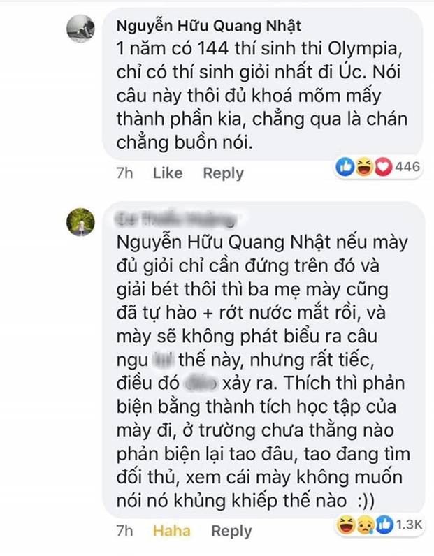 Những lần thí sinh Olympia mạnh miệng cãi nhau trên Facebook, căng nhất là màn đáp trả khiến đối phương cúp đuôi bỏ chạy-5