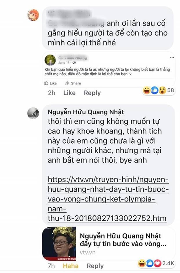 Những lần thí sinh Olympia mạnh miệng cãi nhau trên Facebook, căng nhất là màn đáp trả khiến đối phương cúp đuôi bỏ chạy-7