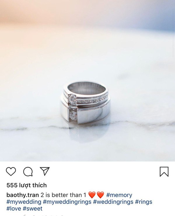 Bảo Thy khoe nhẫn cưới sau 1 tuần về nhà chồng: Nhìn giản đơn nhưng lấp đầy kim cương giá trị không nhỏ!-1