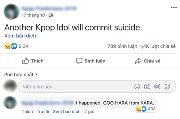 Rùng mình lời tiên tri chuẩn xác về việc Goo Hara qua đời của một tài khoản facebook, đã từng tiên đoán cả sự ra đi của Sulli-3