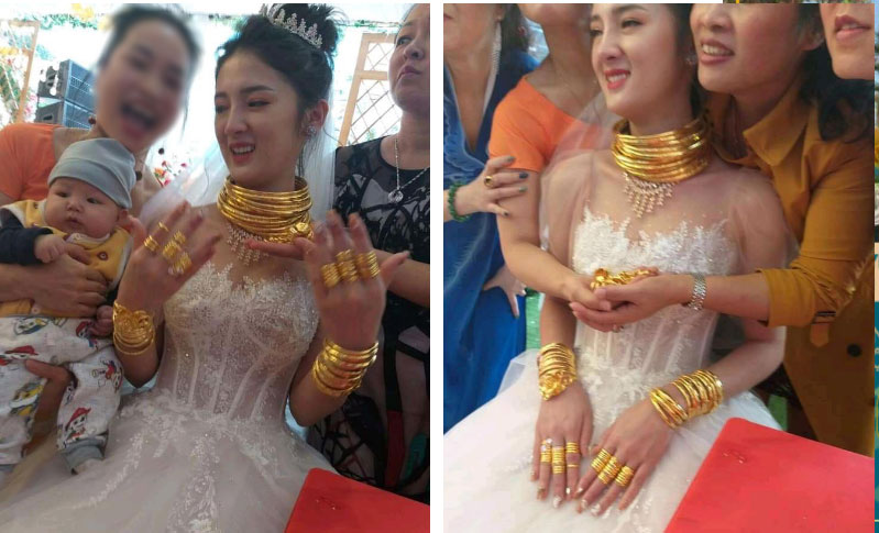 Xuýt xoa với hình ảnh cô dâu đeo vàng nặng trĩu cổ và kín 2 bàn tay trong ngày cưới ở Cao Bằng-2