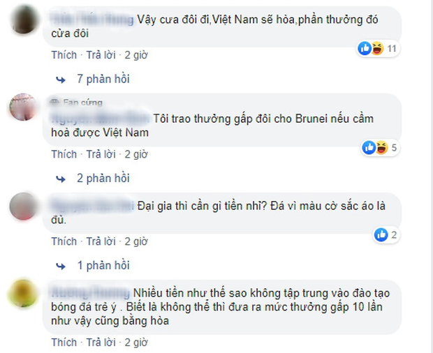 U22 Brunei được thưởng trăm tỷ nếu cầm hòa U22 Việt Nam, fan Việt troll không trượt phát nào: Cưa đôi tiền thưởng đi rồi Việt Nam cho hòa-3