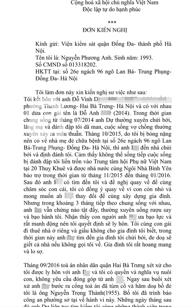 Ám ảnh người phụ nữ ly hôn 3 năm vẫn bị chồng cũ bạo hành và làm nhục cả gia đình; sống không yên, trốn không được phải vác đơn cầu cứu-1