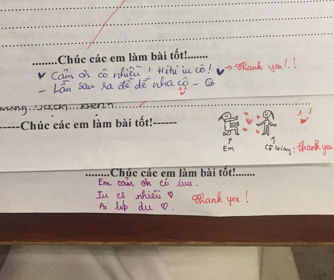Trình nịnh cô của học sinh lên tầm vô cực: Bài kiểm tra cũng không tha, thả tim chiu chíu và nhắn nhủ ngọt ngào thế này-1