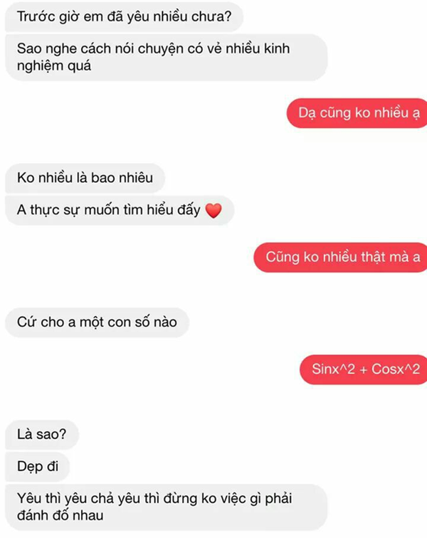 Tán gái nhưng gặp phải dân giỏi Toán, chàng trai câm nín vì không thể giải được một câu Toán cơ bản thời đi học-1