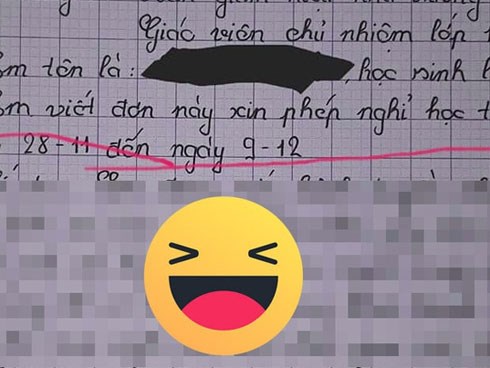 Viết đơn xin nghỉ học, cô bạn khiến giáo viên cười chảy nước mắt: Bị thủy đậu mà làm quá như mắc bệnh hiểm nghèo