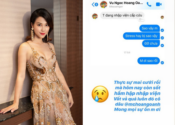 Cận giờ tổ chức hôn lễ với chồng Tây, MC Hoàng Oanh phải nhập viện cấp cứu vì sốt cao-1