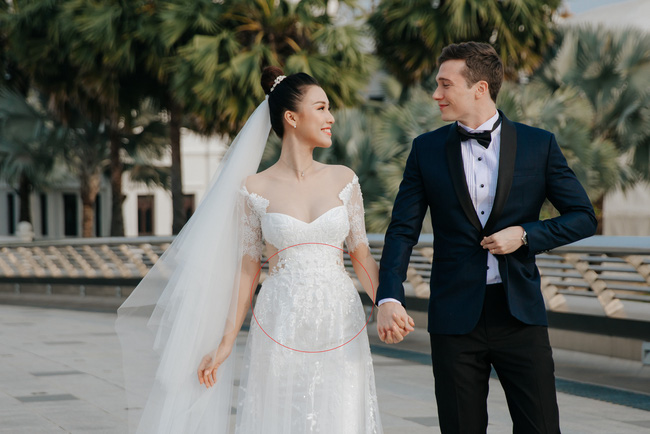 Vừa cưới chồng chưa đầy 1 ngày, Á hậu Hoàng Oanh đã lộ dấu hiệu cho thấy đang mang thai?-1