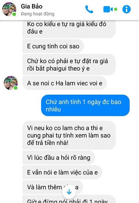 Hậu ly hôn với nhiều lùm xùm, Gia Bảo tiếp tục lộ đoạn tin nhắn tranh cãi chuyện nợ tiền lương nhân viên-3