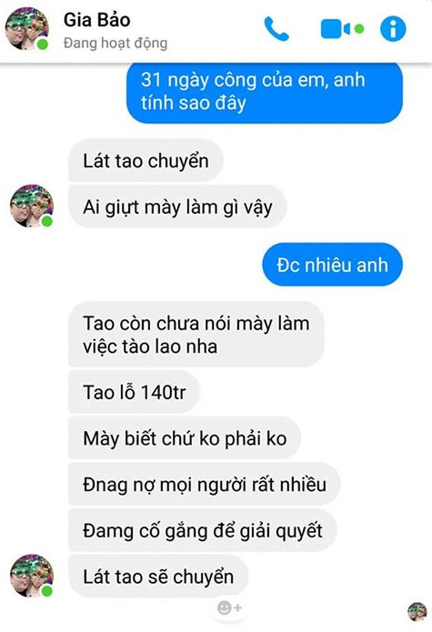 Hậu ly hôn với nhiều lùm xùm, Gia Bảo tiếp tục lộ đoạn tin nhắn tranh cãi chuyện nợ tiền lương nhân viên-7