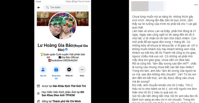 Hậu ly hôn với nhiều lùm xùm, Gia Bảo tiếp tục lộ đoạn tin nhắn tranh cãi chuyện nợ tiền lương nhân viên-1