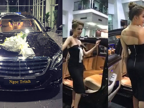 Ngọc Trinh lạ hoắc với tóc đen dài ma mị nhưng gây phân tâm hơn cả lại là vòng 1 o ép bức người dưới bộ đầm sexy-4