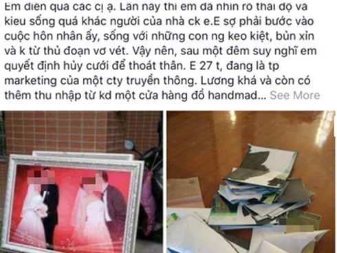 Trước ngày cưới 2 hôm, cô dâu cho 