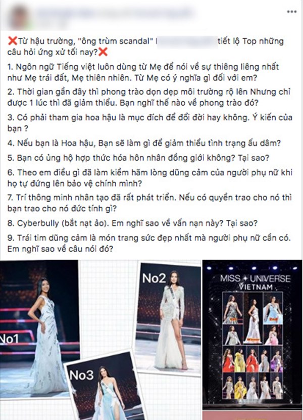 Rộ tin đồn câu hỏi ứng xử của chung kết Hoa hậu Hoàn vũ VN 2019 bị lộ trước giờ G, các thí sinh đều được chuẩn bị trước?-1