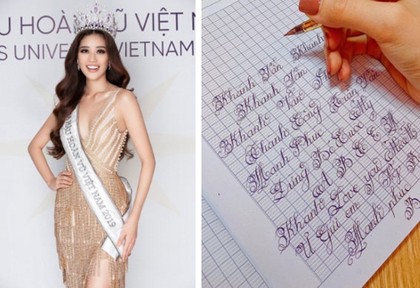 Chữ viết tay đỉnh như đánh máy của dàn Hoa hậu Việt: Phạm Hương cũng phải chào thua trước Nguyễn Trần Khánh Vân và Lương Thuỳ Linh-1