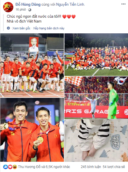 Việt Nam vô địch Sea Games 30, dàn cầu thủ viết nên lịch sử bóng đá nước nhà đã kịp chia sẻ lời cảm ơn đầu tiên sau trận chung kết-1