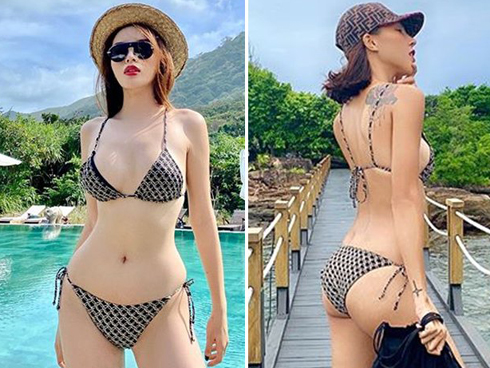 Màn đụng hàng cực nóng sau dịch: Quế Vân - Minh Triệu đọ body với bikini hồng neon-10