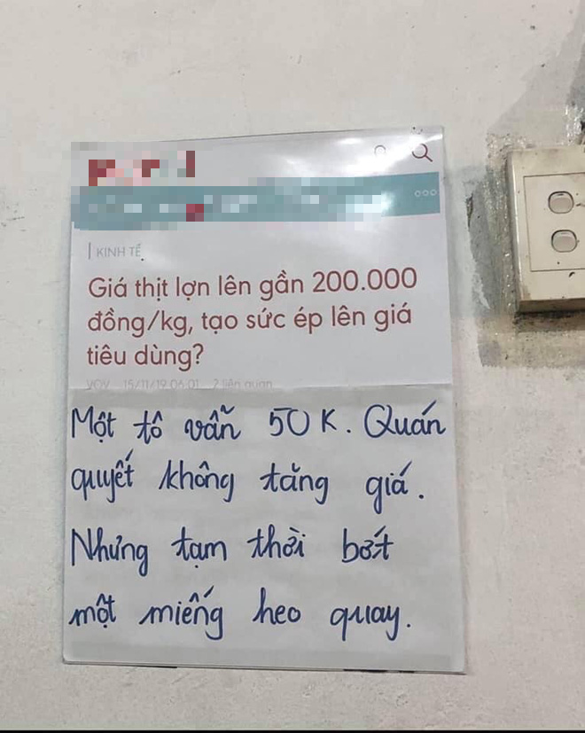 Đi ăn thời bão giá lại thấy tấm biển trên tường, đọc nội dung ai cũng phải bật cười!-1