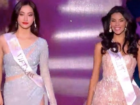 Lương Thùy Linh trình diễn trang phục dạ hội ở Miss World