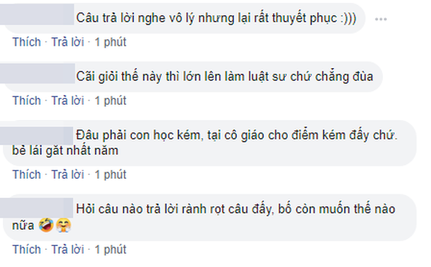 Bố hỏi Làm bài kiểu gì mà được có 2 điểm?”, bé gái tỉnh bơ đưa ra câu trả lời khiến ông vò đầu bứt tai vì tức-1